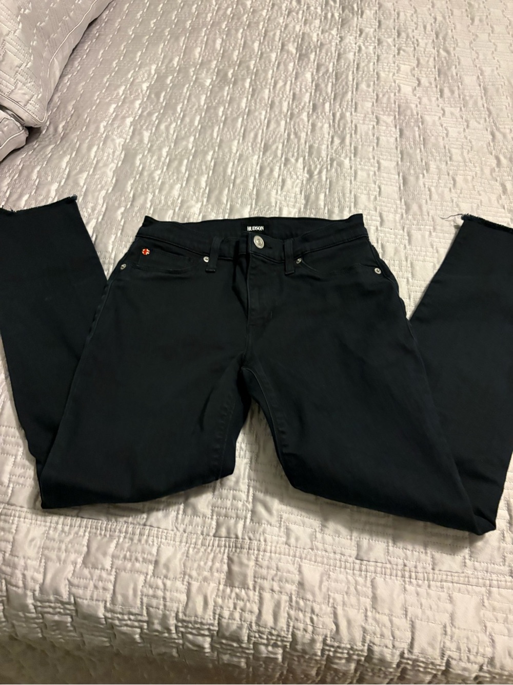 Hudson Midrise Skinny Stretch Jeans - Black - Size 27